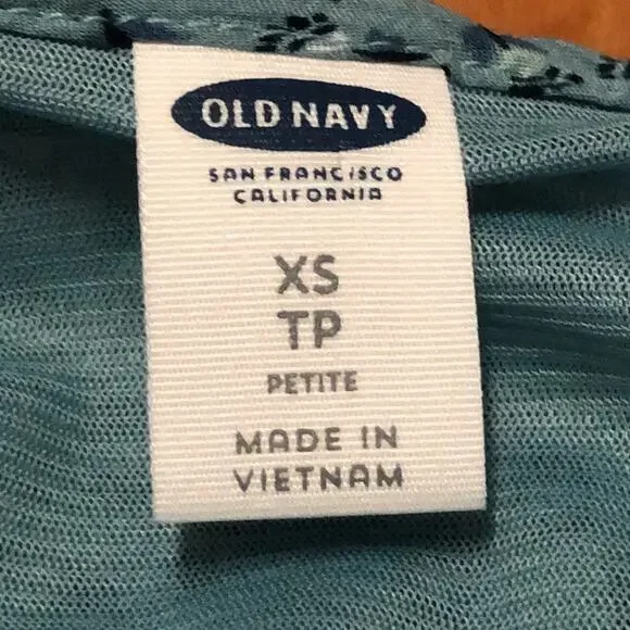 Old Navy Blue/Green Boho Paisley Floral Dress Size XS Petite - Picture 12 of 12